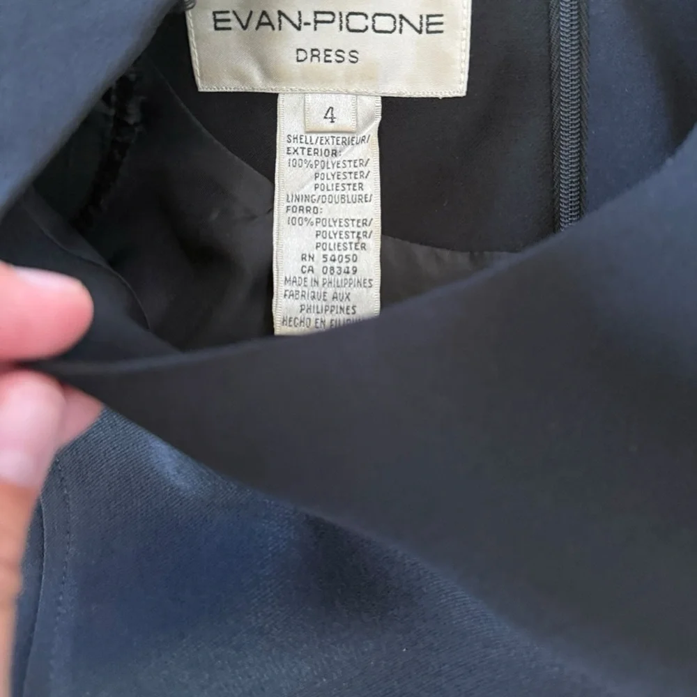 Evan Picone High Neck Long Black Dress - Picture 4 of 4
